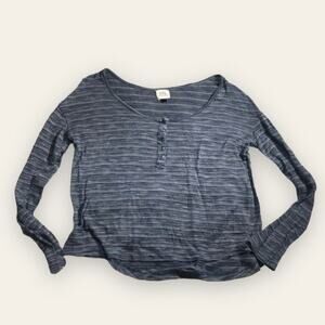 Check & Stripe Twilightcore striped knit henley shirt size s